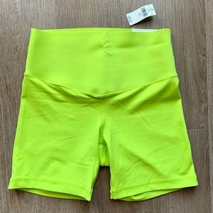 aerie Neon Lime High-Waist Bike Shorts